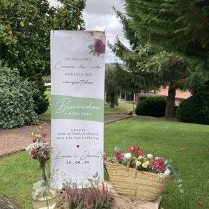 Cartel de lona con soporte